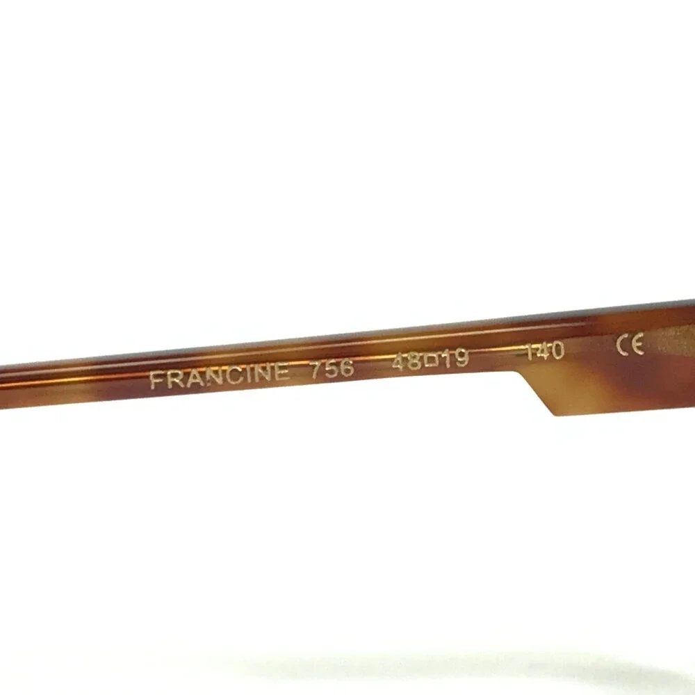 Caroline Abram Eyeglasses Frames FRANCINE 756 Brown Tortoise Cat Eye 48-19-140